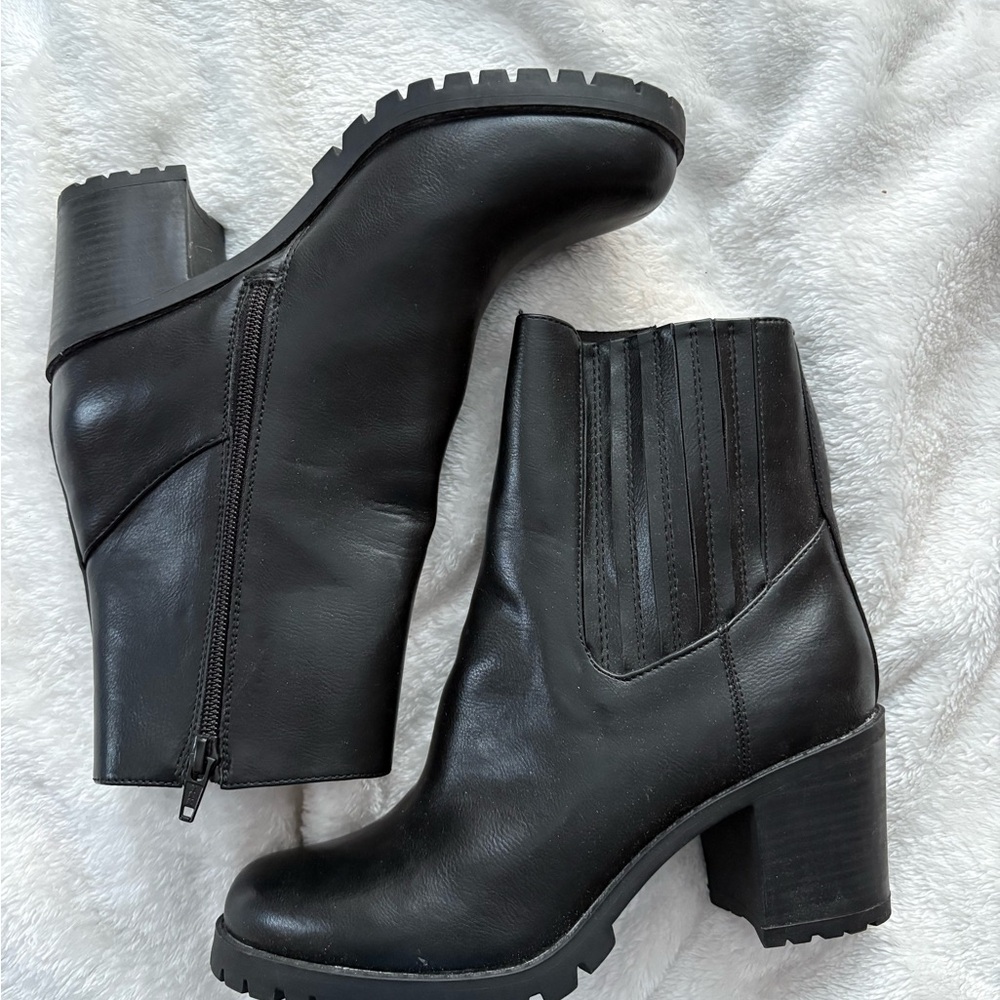 Black Leather Ankle Boots